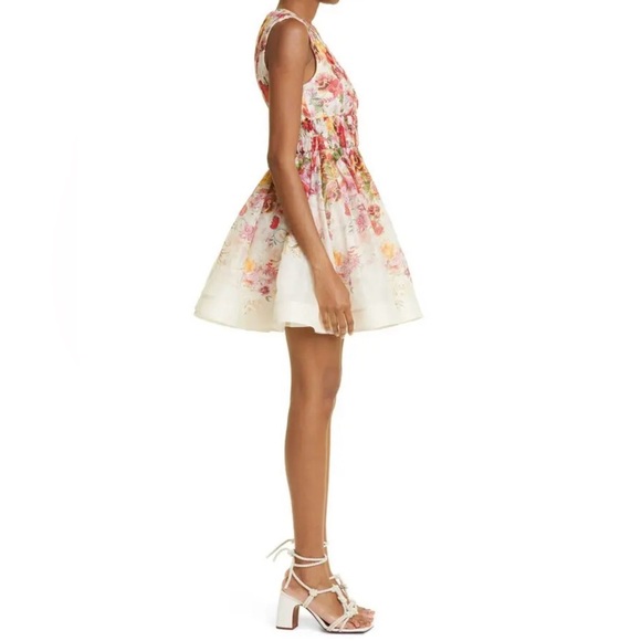Zimmermann Floral Skater Dress in Pink and Cream size Zimmerman 1, fits US 4 - Picture 6 of 6